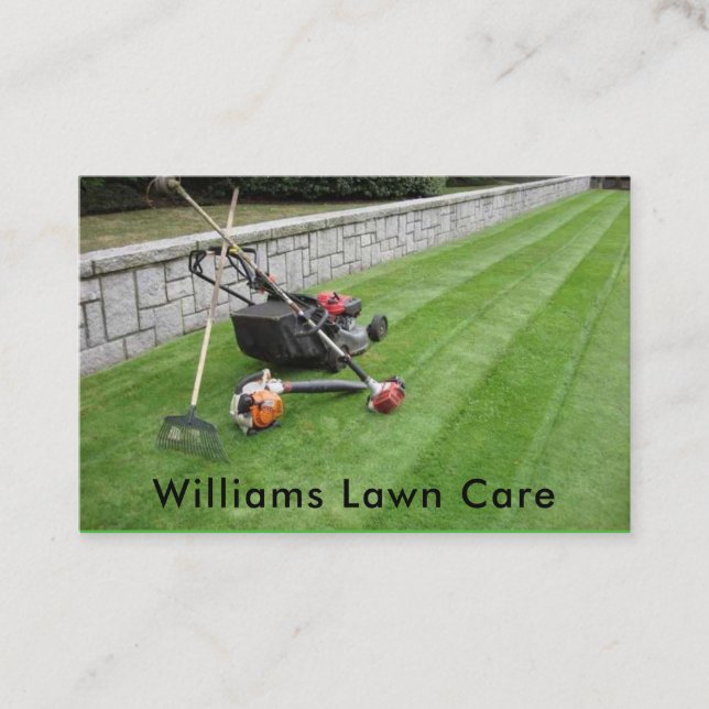 Personalize Lawn Care Mowing Garden 100 Business Card (Front)