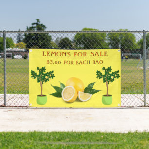 Personalize Lemons For Sale Fruit Stand Banner