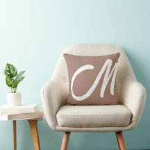 Personalize Letter Pillow Gifts for her Brown
