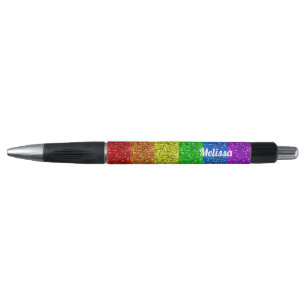 Personalize LGBT flag vibrant sparkles Pen