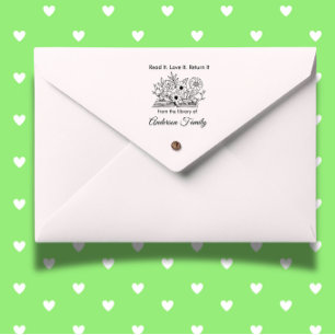 Personalize Library Return Address Rubber Stamp