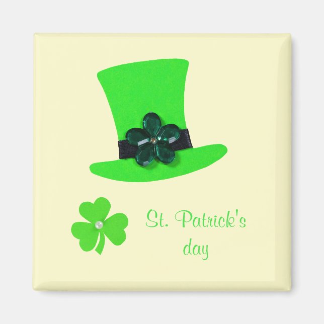 Personalize Light Green hat for St. Patrick's day Magnet (Front)