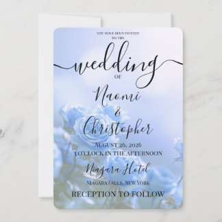 PERSONALIZE: Little Blue Roses Wedding Invitation