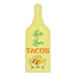 Personalize Live Love Tacos by the Handfull Cutting Board