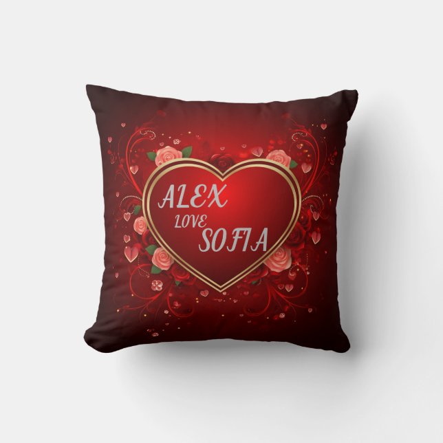 Personalize Love Romantic  Throw Pillow (Front)