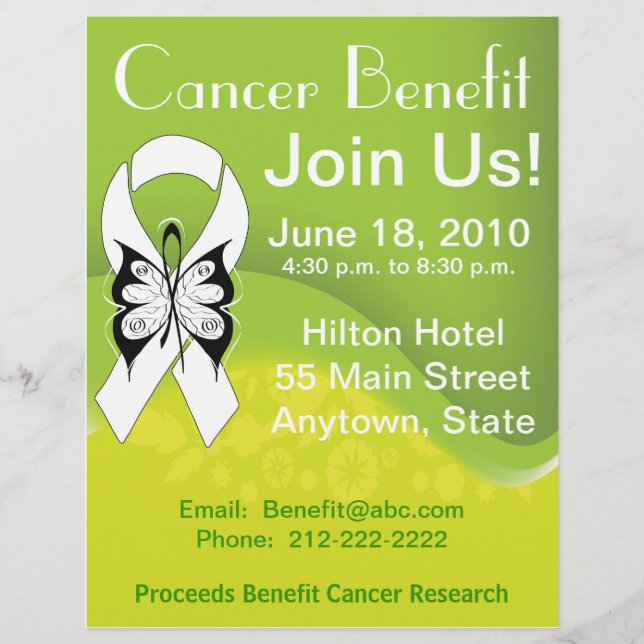 Personalize Lung Cancer Fundraising Benefit Flyer (Front)