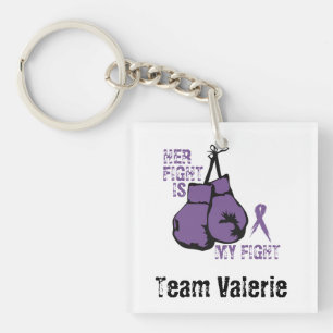 Personalize Lupus Support Her Fight is Mine Boxing Keychain