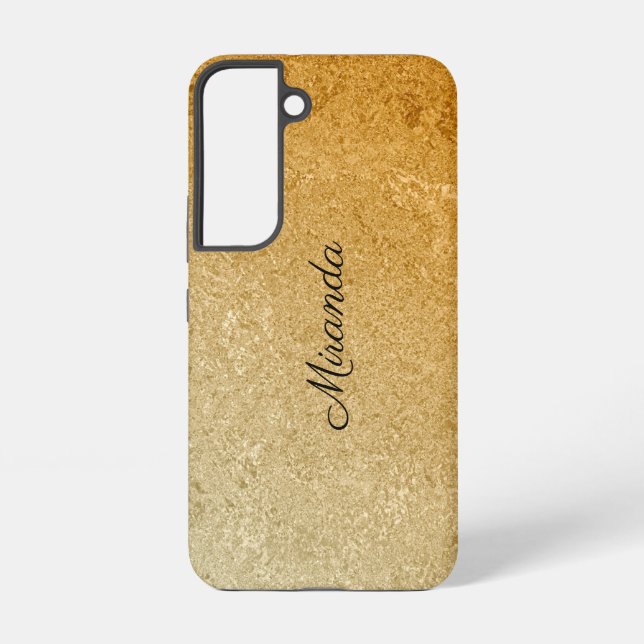 Personalize Luxe Gold Samsung Galaxy S22 Case (Back)