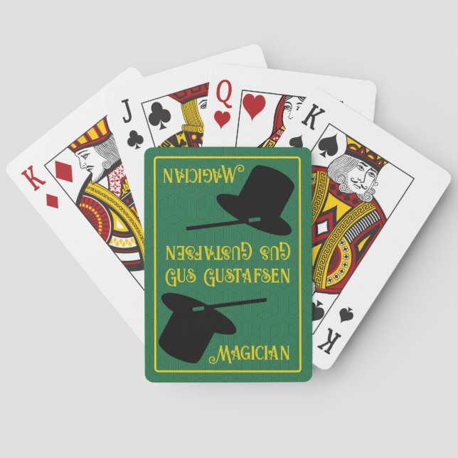 Personalize Magician Top Hat Playing Cards (Back)