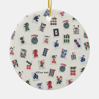 Personalize Mah Jongg tiles symbols design Ceramic Ornament
