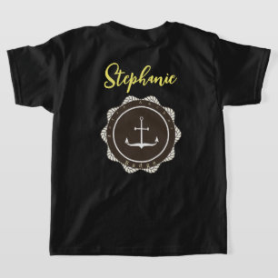 Personalize Marine Retro Anchor and Badge T-Shirt