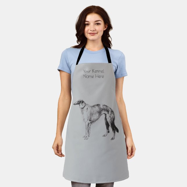 Personalize Martynow Borzoi Sketch Grooming Apron (Worn)