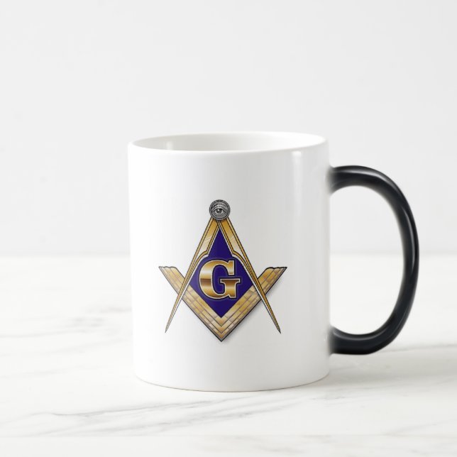 PERSONALIZE MASONIC SQUARE AND COMPASS MAGIC MUG (Right)