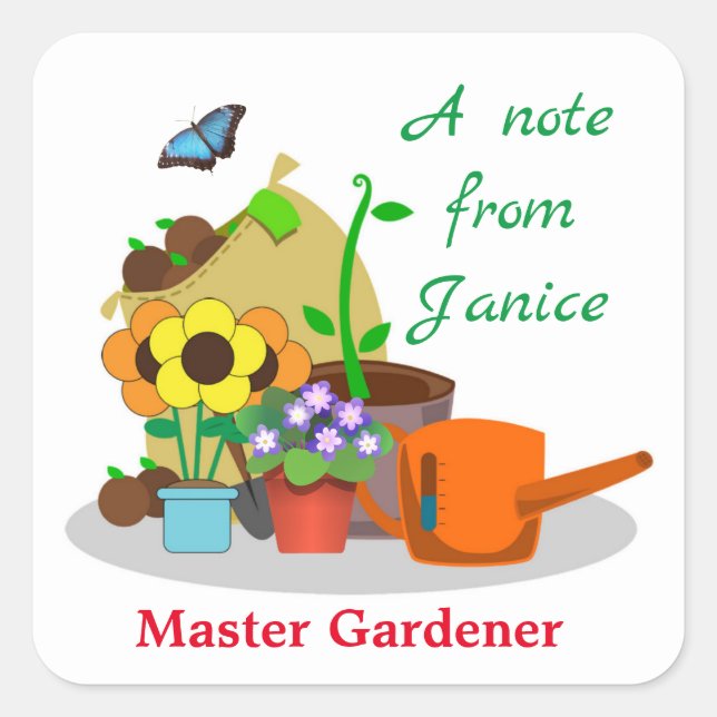 Personalize Master Gardener Promotional  Sticker (Front)
