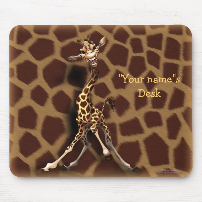 "Personalize me!" Giraffe Mouse Pad (Front)