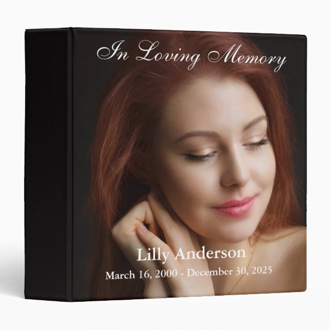 Personalize Memorial  Remembrance Guestbook Binder (Front/Spine)