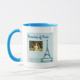 Personalize Memories of Paris With You Photo Name Mug
