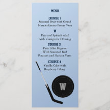Personalize Menu cards Ice Hockey theme