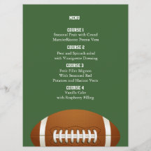 Personalize Menu cards Sports Party football theme