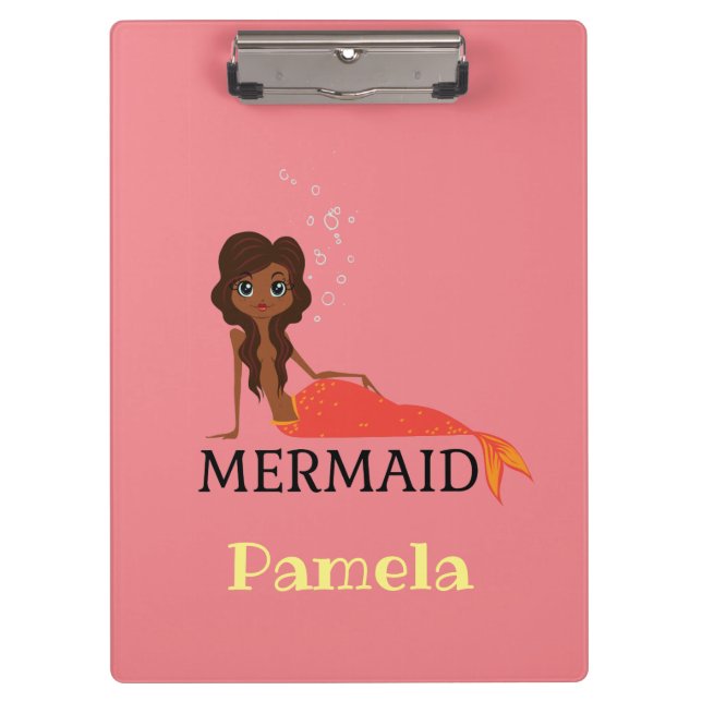 Personalize Mermaid Design Clipboard (Front)
