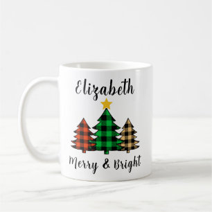 Personalize Merry & Bright Tree Coffee Mug