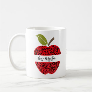 Personalize message for teacher animal prints coffee mug