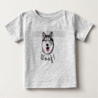 Personalize Message Siberian Husky Baby Bib T-Shir