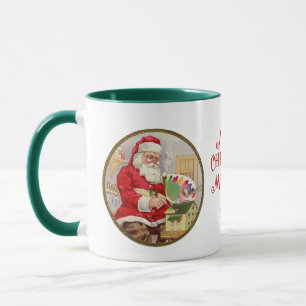 Personalize Message & Year Artist Santa Workshop Mug