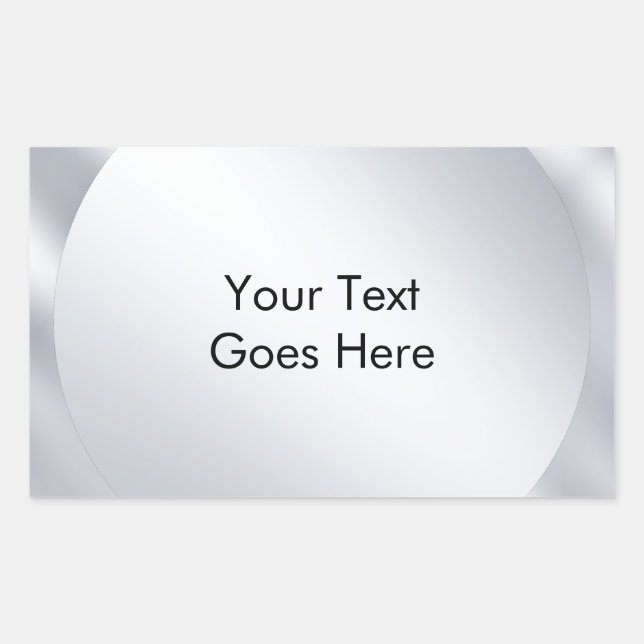 Personalize Metallic Silver Look Modern Template Sticker (Front)