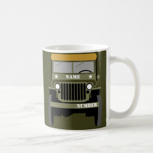 Personalize Military Veteran vintage Army Vehicle Coffee Mug