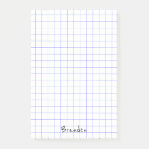 Personalize: Minimalist Grid Paper Notes Monogram