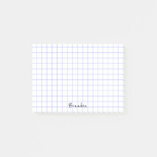 Personalize: Minimalist Grid Paper Notes Monogram
