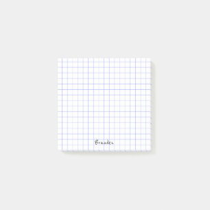 Personalize: Minimalist Grid Paper Notes Monogram