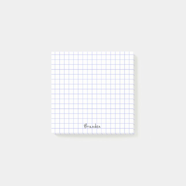 Personalize:  Minimalist Grid Paper Notes Monogram (Front)