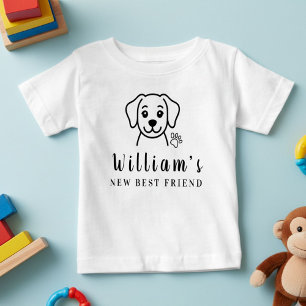 Personalize Minimalist Pet Best Friends BFF Baby T-Shirt