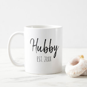 Personalize Minimalist Simple Husband Hubby Year   Coffee Mug