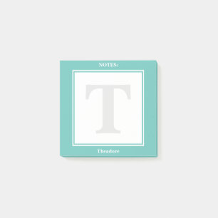 Personalize: Minimalist Teal and White Geometric Post-it Notes