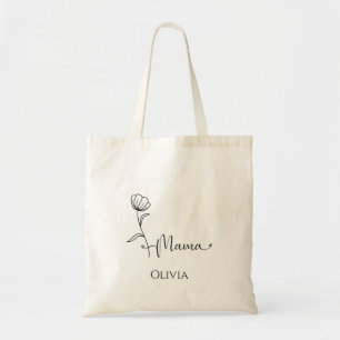 Personalize Minimalist Wildflower mothers day  Tote Bag
