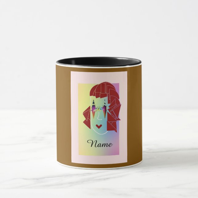 Personalize Mocha Brown Glare Fun  Mug (Center)