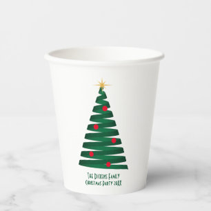 Personalize "Mod" Graphic Christmas Tree Paper Cup