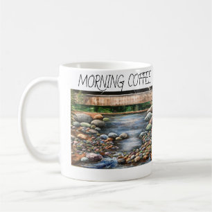 Personalize/Modern Brook Painting Morning Coffee Mug