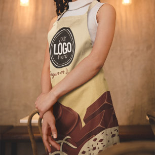 Personalize Modern Chocolate Business Apron