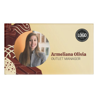 Personalize Modern Chocolate Business Badge