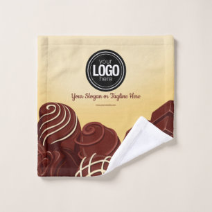 Personalize Modern Chocolate Business Wash Cloth