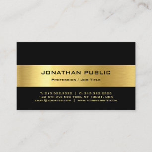 Personalize Modern Elegant Black And Gold Simple Business Card