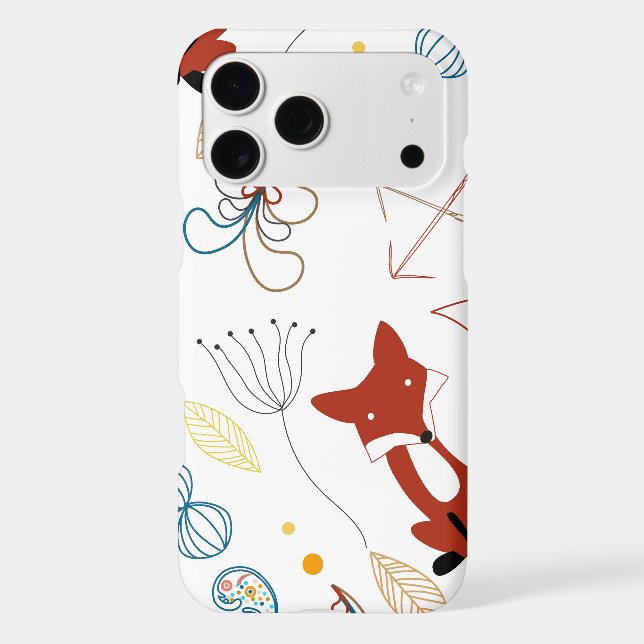 Personalize Modern Fox  Woodland Pattern (Back)