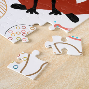 Personalize Modern Fox  Woodland Pattern Jigsaw Puzzle