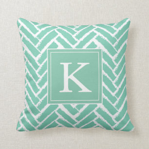 Personalize Modern Herringbone Pattern Pillow