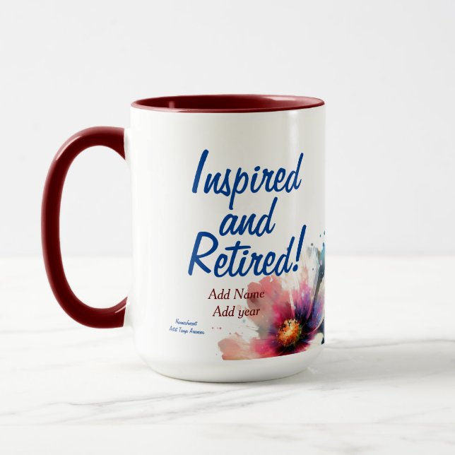 Personalize Modern Inspired and Retired Gift Mug (Left)