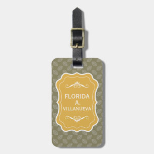 Personalize Modern leaves Travel Tag